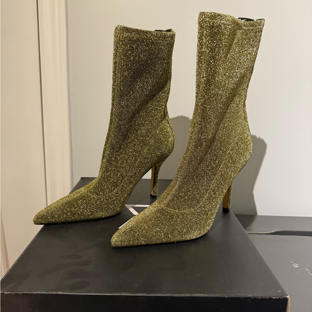 Marc Fisher Gold Heeled Boots with Stiletto